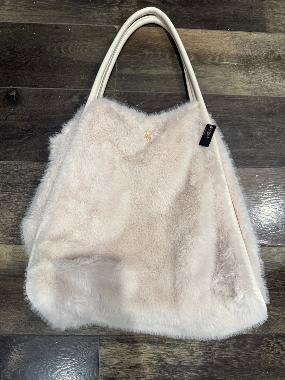 Victoria’s Secret Plush Faux Fur Tote Bag in Beige